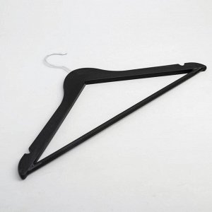 Вешалка-плечики для одежды с антискользящей перекладиной Доляна, размер 44-46, цвет чёрный