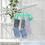 Сушилка для белья подвесная, 8 прищепок, 23?23 см, цвет МИКС