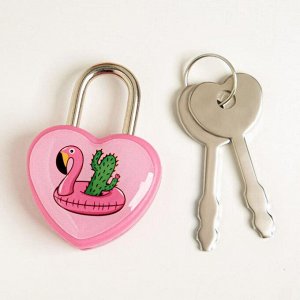 Замочек для чемодана с ключами «Фламинго»