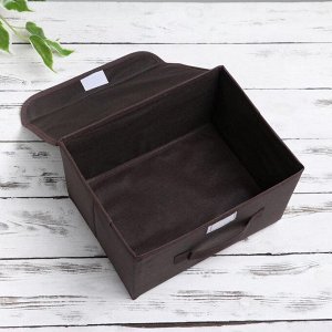 Короб для хранения с крышкой «Алва», 26x20x15 см, цвет коричневый
