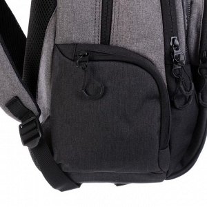 Рюкзак молодёжный с эргономичной спинкой Grizzly, 42 х 30 х 22, чёрный/бирюзовый
