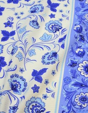 Вафельная ткань "Синяя хохлома", ш.1,5м, хл-100%,160 гр/м.кв