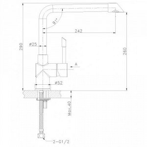 LEMARK LM5074S &quot;Эксперт&quot; Смеситель для кухни с высоким поворотным изливом, сталь