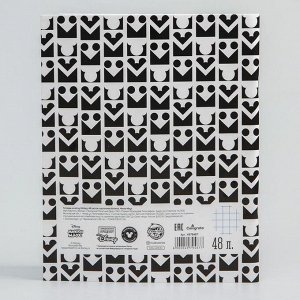Тетрадь 48 листов в клетку, картонная обложка Mickey, «Микки Маус»