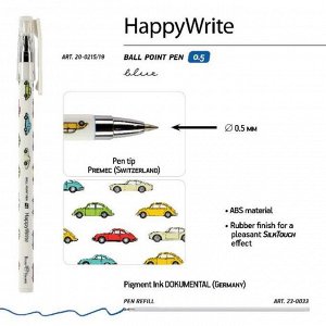 Ручка шариковая HappyWrite «Разноцветные автомобили», узел 0.5 мм, стержень синий