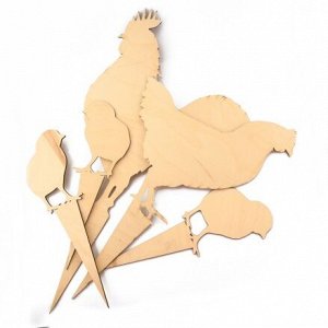 Набор садовых фигур Петух, курица, 3 цыпленка