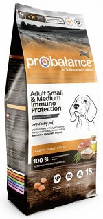 ProBalance Immuno Adult Small&amp;Medium Корм сухой для взрослых собак малых и средних пород, 0,5 кг1/16