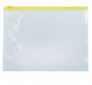 Папка-конверт на молнии, формат А5, прозрачная, 120 мкр
