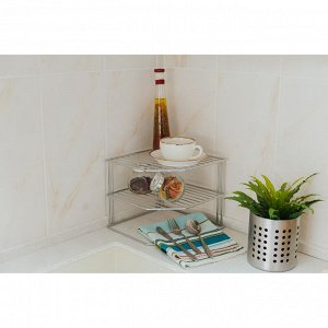 Подставка для посуды, 2 яруса, 25x25x20 см, хром
