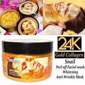 Маска для лица Wokali Snail Gold Collagen от черных точек 300 г