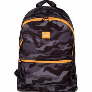 Рюкзак школьный Black Camouflage 41х30х18 см, черно-оранжевый, 62...