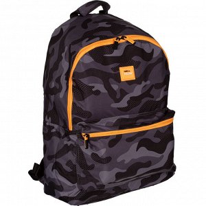 Рюкзак школьный Black Camouflage 41х30х18 см, черно-оранжевый, 62...