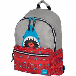 Рюкзак школьный Milan Shark Attack красно-серый, 41х30х18 см,6246...