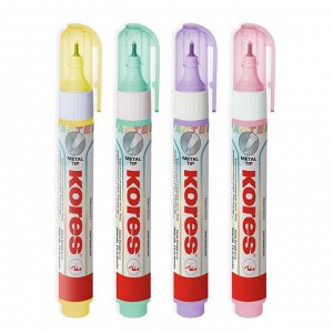 Корректирующий карандаш 10г (8мл) Kores Pastel ассорти:роз,желт,ф...