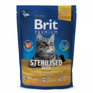 Brit Premium д/кош Sterilized кастр/стерил Утка/Курица/Печень 300гр