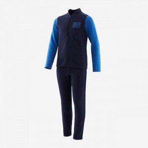 Спортивный костюм теплый 100 для мальчиков Warmy Zip темно-синий DOMYOS