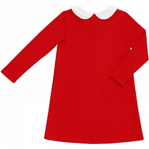 Красное платье с воротничком 2-3