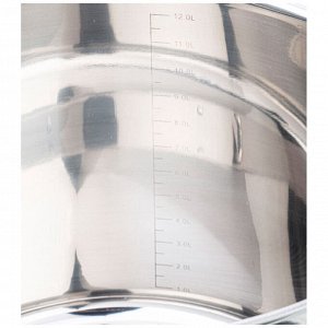 Кастрюля agness со стеклянной крышкой нержавеющая сталь 7 л, 22*19 см