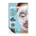Purederm Глубоко очищающая кислородная маска для лица с древесным углем Deep Purifying Black O2 Bubble Mask Charcoal, 20гр