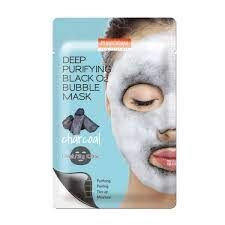 Purederm Deep Purifying Black O2 Bubble Mask Charcoal Глубоко очищающая кислородная маска для лица с древесным углем, 20гр