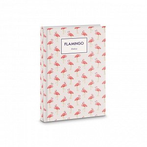 Фламинго Книга для записей от Канц-Эксмо А6 формата с твердой обложкой - универсальный инструмент для ежедневных записей и творчества. Внутренний блок 64 листа, в клетку.