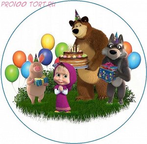 Вафельная картинка на торт, капкейки, пряники   Детский праздник №81 (D-14,5)