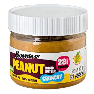 Паста BOMBBAR PEANUT CRUNCHY арахисовая хрустящая 300 г 1 уп.х 12 шт.