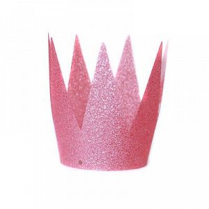 Корона Розовая пластик 2вида 6шт