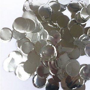 Конфетти Круг серебро фольг 4см 100гр/МК
