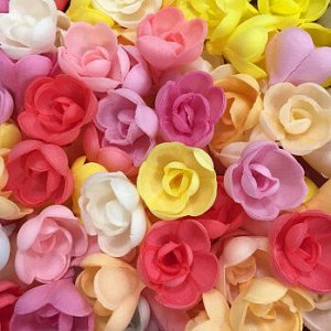Вафельные цветы Розы малые Микс Коробка, 160 шт.