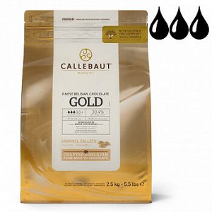 Шоколад Callebaut GOLD (Голд) Белый с карамелью 2,5 кг (CHK-R30GOLD-2BU75)