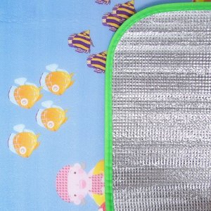 Игровой коврик для детей на фольгированной основе «Море и пляж», размер 180х150x0,5 см, Крошка Я