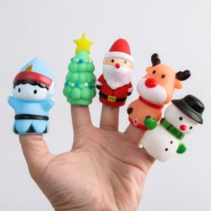 Развивающая пальчиковая игрушка «Новый год», 5 шт