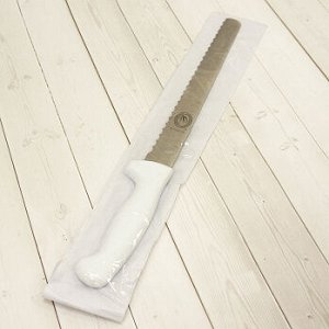 Нож для бисквита 25 см, пластиковая ручка, широкие зубчики