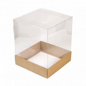 Коробка с прозрачным куполом для пряничного домика 14*14*18 см