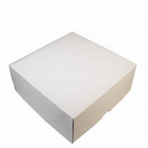 Коробка для торта белая 25*25*10 см, 30 шт