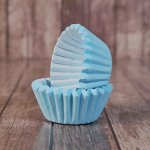Капсулы бумажные для конфет Голубые 25*18 мм, 20-25 шт