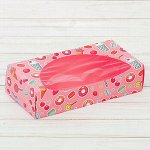 Коробка для печенья &quot;Сладости&quot; розовая, 20*10*5 см