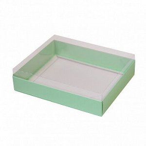 Коробка для пряников с прозрачной крышкой мятная, 16*13*4 см