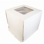 Коробка для торта 35*35*35 см, квадратное окно (самолет) NEW