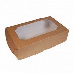 Коробка под зефир 25*15*7 см крафт с окном