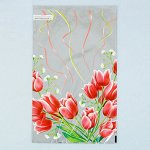 Пакет для пряников &quot;Тюльпаны красные&quot; 25*40 см
