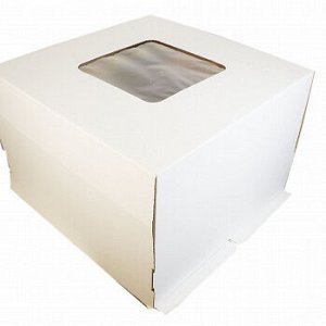 Коробка для торта 42*42*29 см, квадратное окно (самолет) NEW