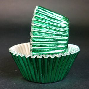 Капсулы бумажные Зеленые металлик 50*35 мм, 20 шт