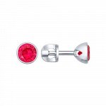 Серебряные серьги с фианитом и корундом синт. 94021965