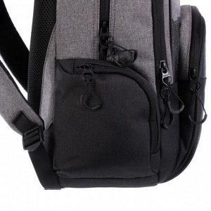 Рюкзак молодежный Grizzly, эргономичная спинка, 42 х 30 х 22 см, чёрный/салатовый