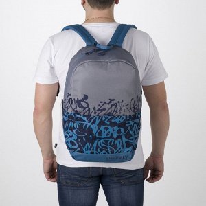 Рюкзак молодёжный, отдел на молнии, цвет серый/голубой