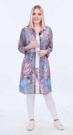 Рубашка женская  2509/07/Серый, розовый, голубой