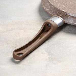 Сковорода блинная «Гранит Brown», d=24 см, пластиковая ручка, антипригарное покрытие, цвет коричневый
