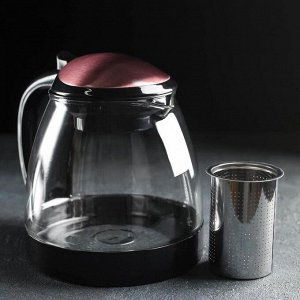 Чайник заварочный «Глянец», с металлическим ситом, 1,5 л, цвет МИКС